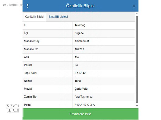 YUVACIDAN ERGENE/AHIMEHMETTE HİSSELİ 412m2 SATILIK TARLA - Satılık Arsa İlanları sahibinden.comda